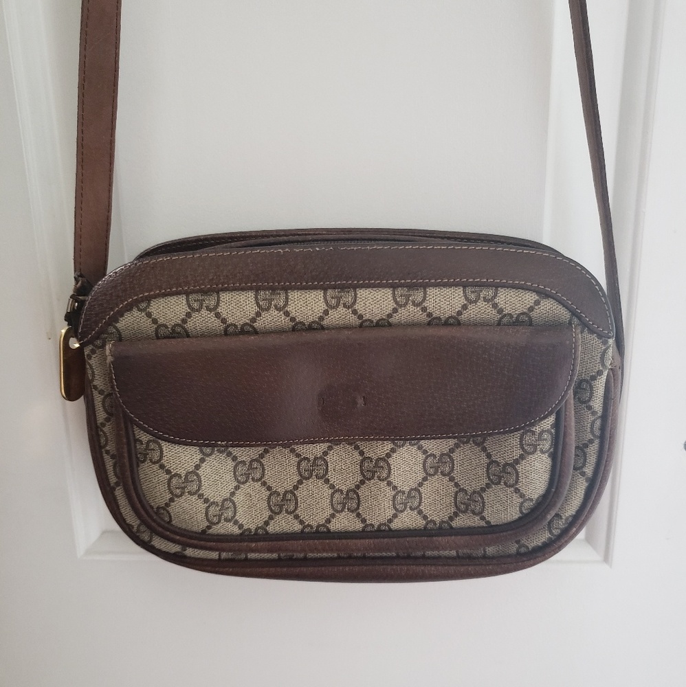 Authentic Vintage Gucci Monogram Crossbody Bag